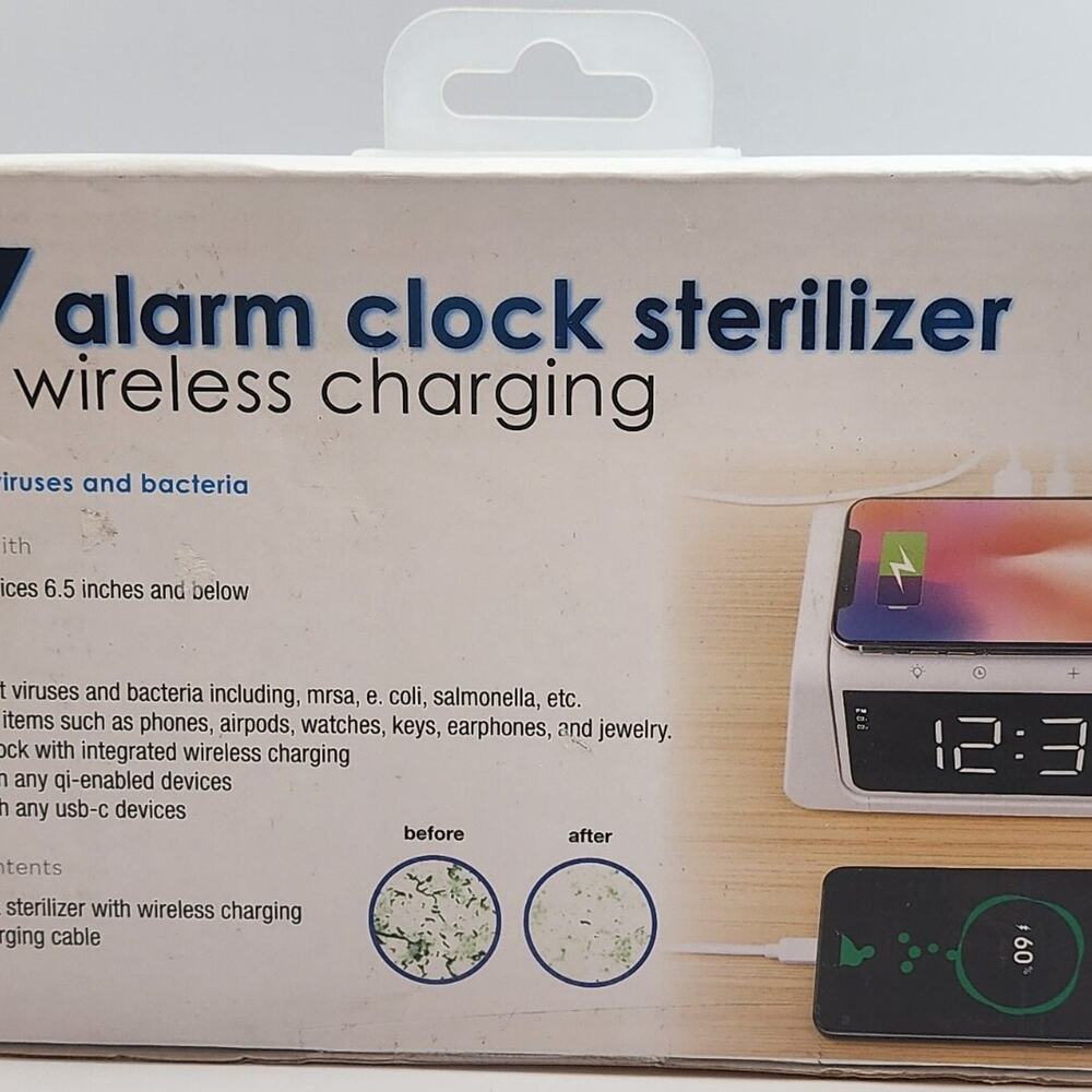 PureMobile by Vivitar - UV alarm clock sterilizer - w/Wireless Charging